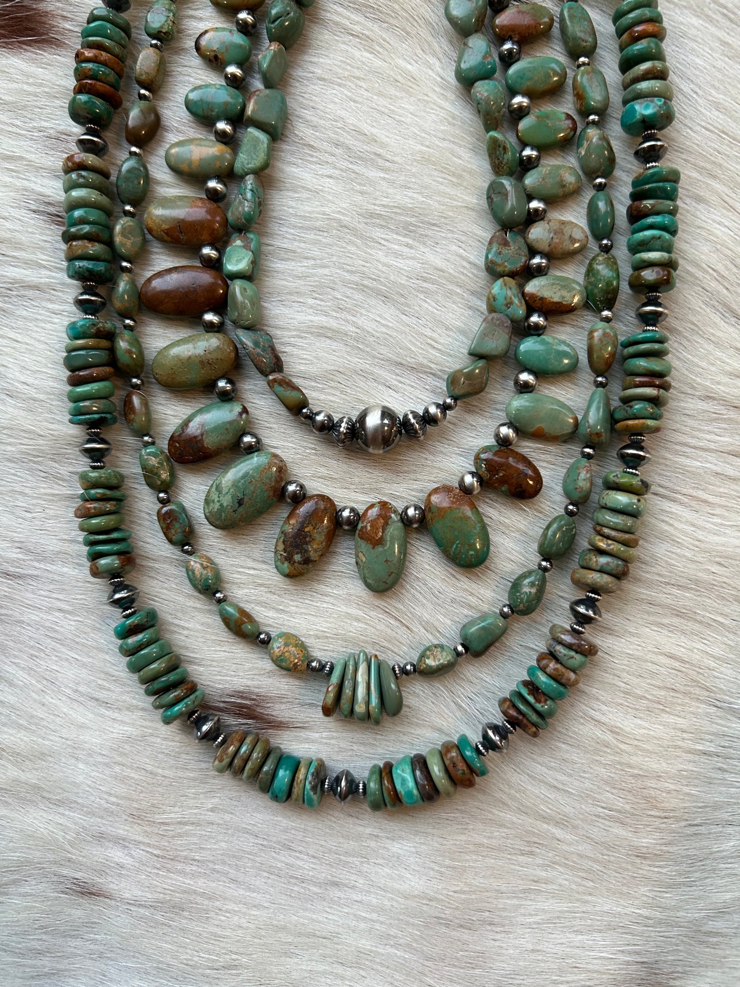 Turquoise rondelles and pearls