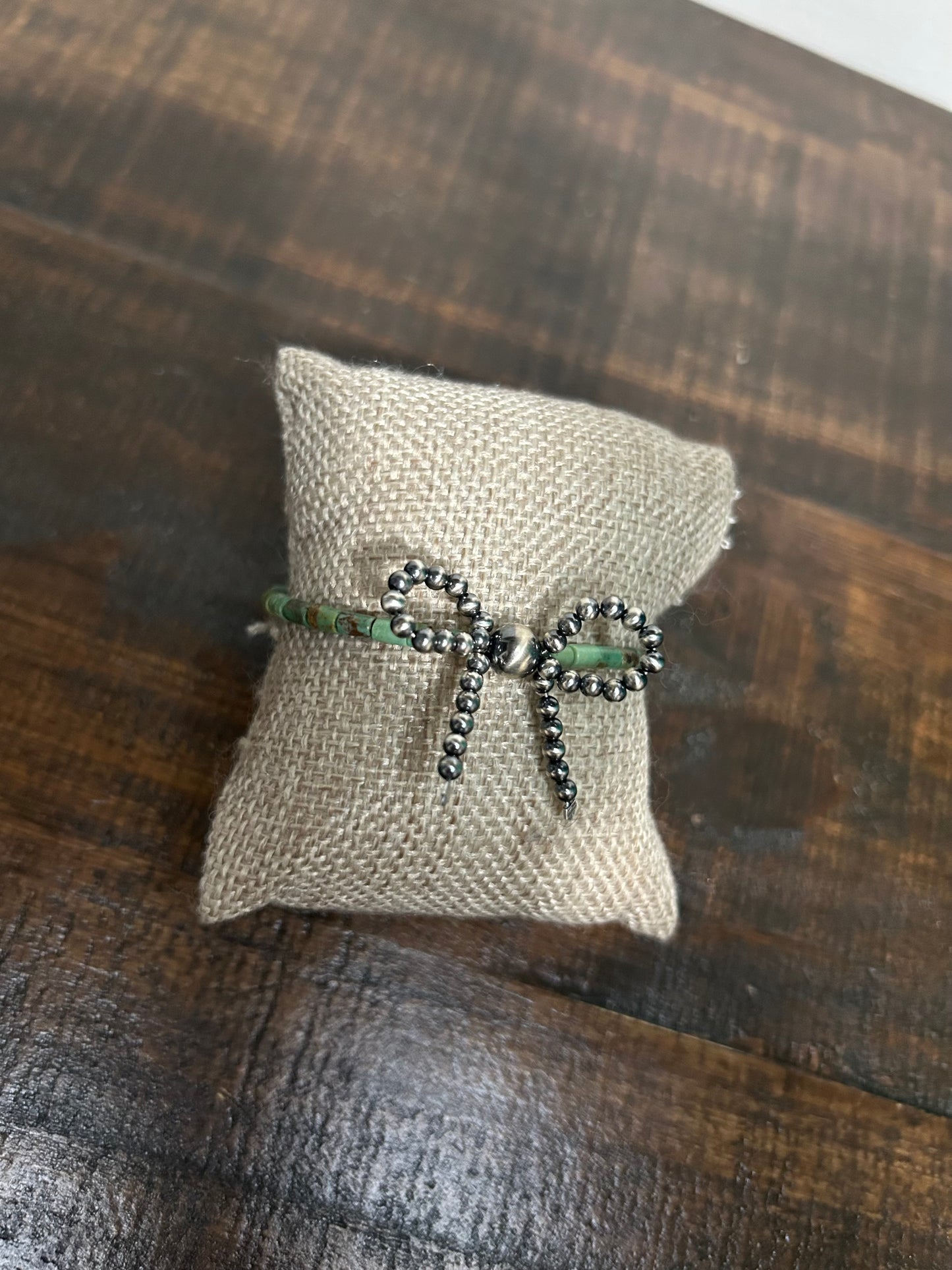 Turquoise and sterling pearl bracelet