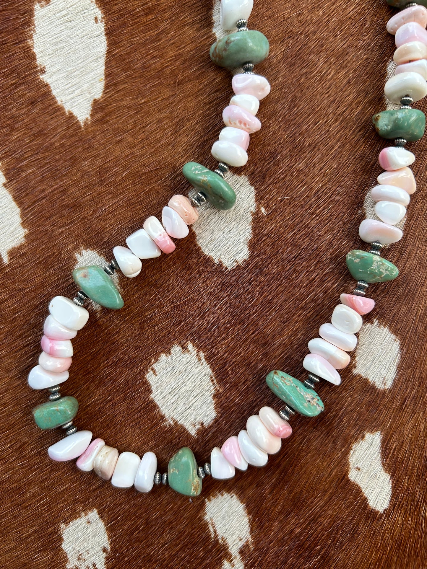Pink conch with turquoise