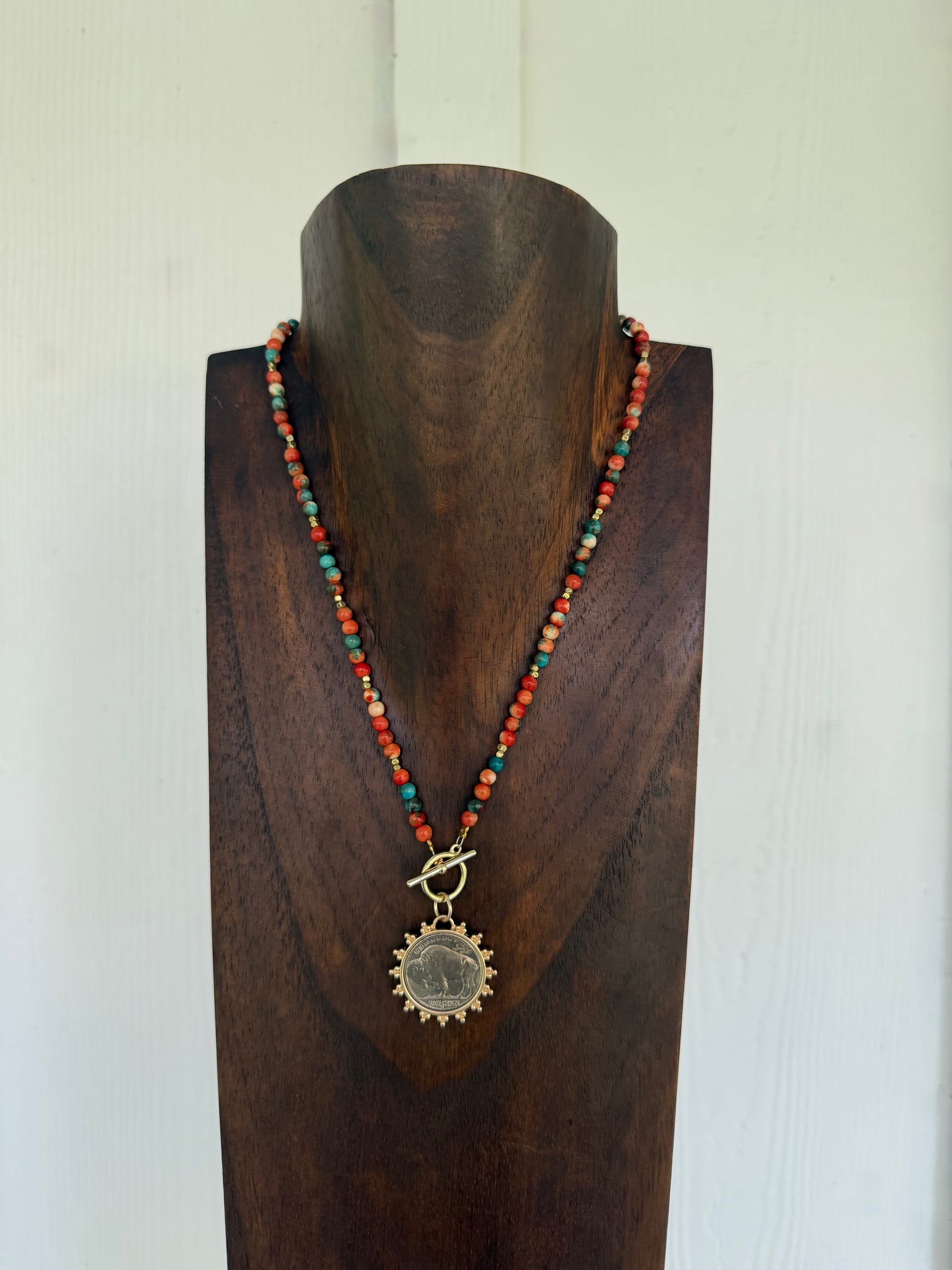 Ocean jasper & Buffalo coin