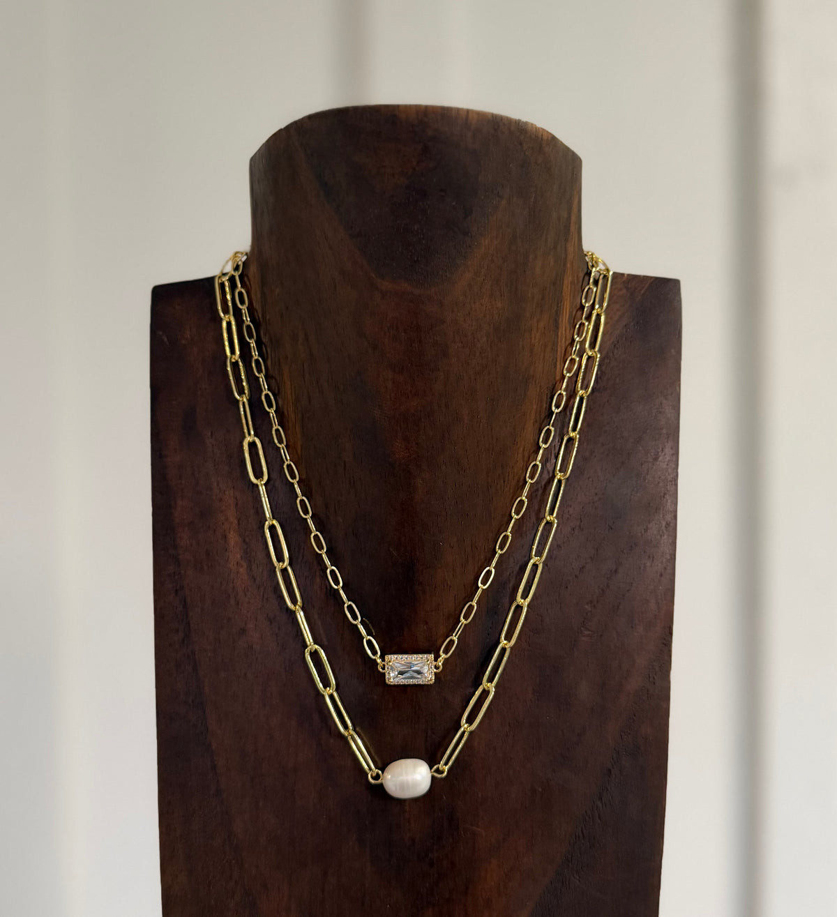 Gold & freshwater pearl necklace