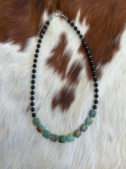 Black onyx and turquoise