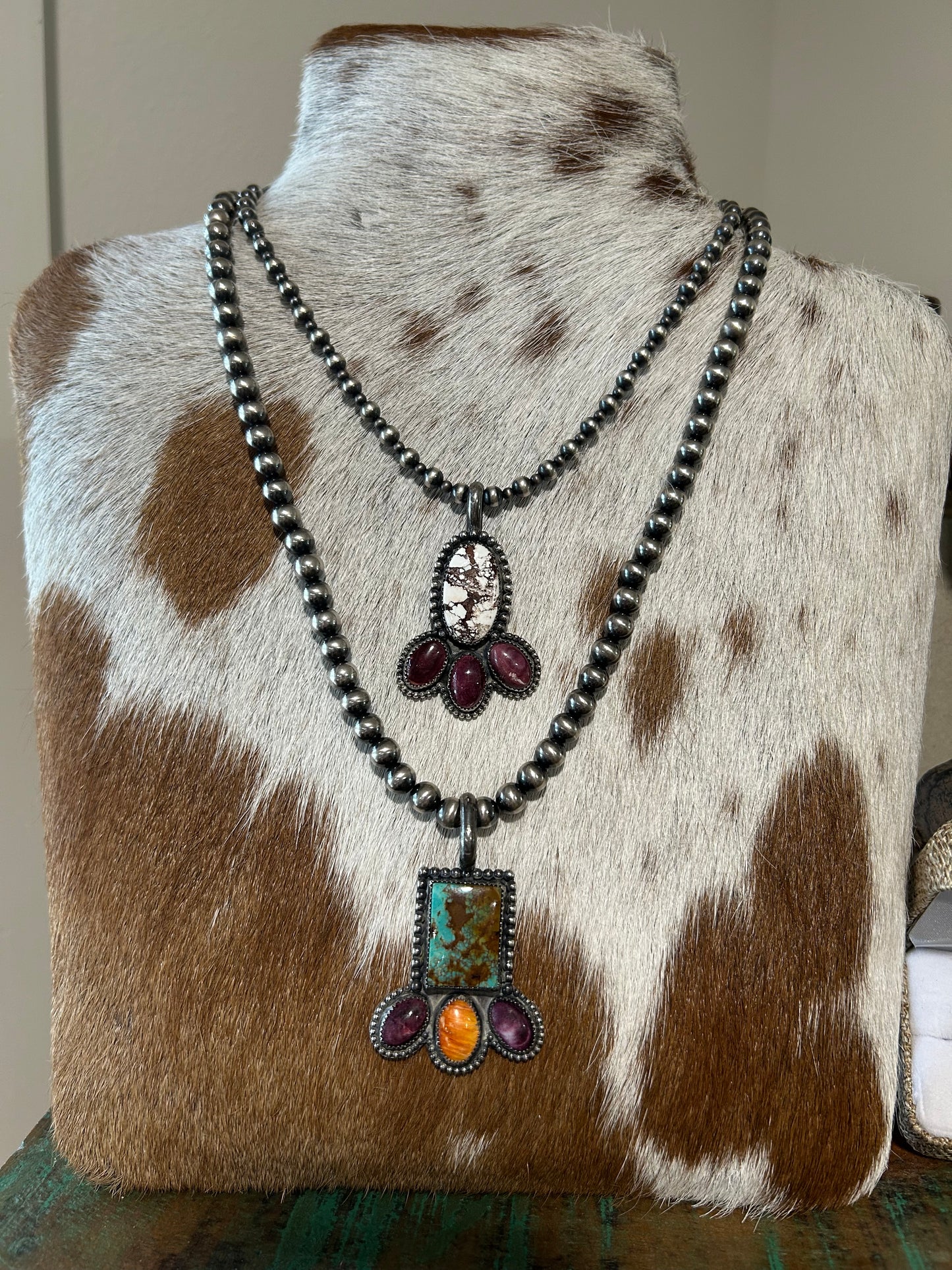 Turquoise and spiny pendant