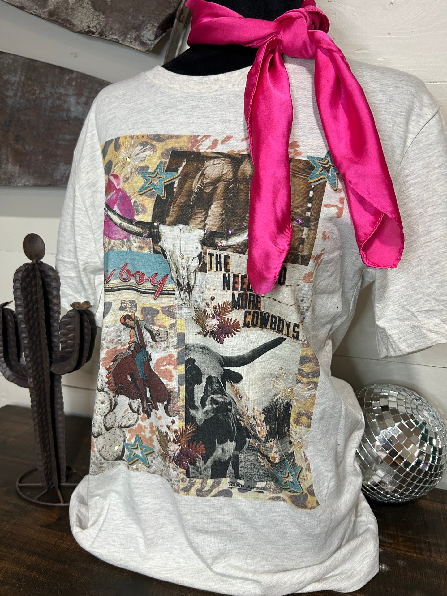 Cowgirl collage tee