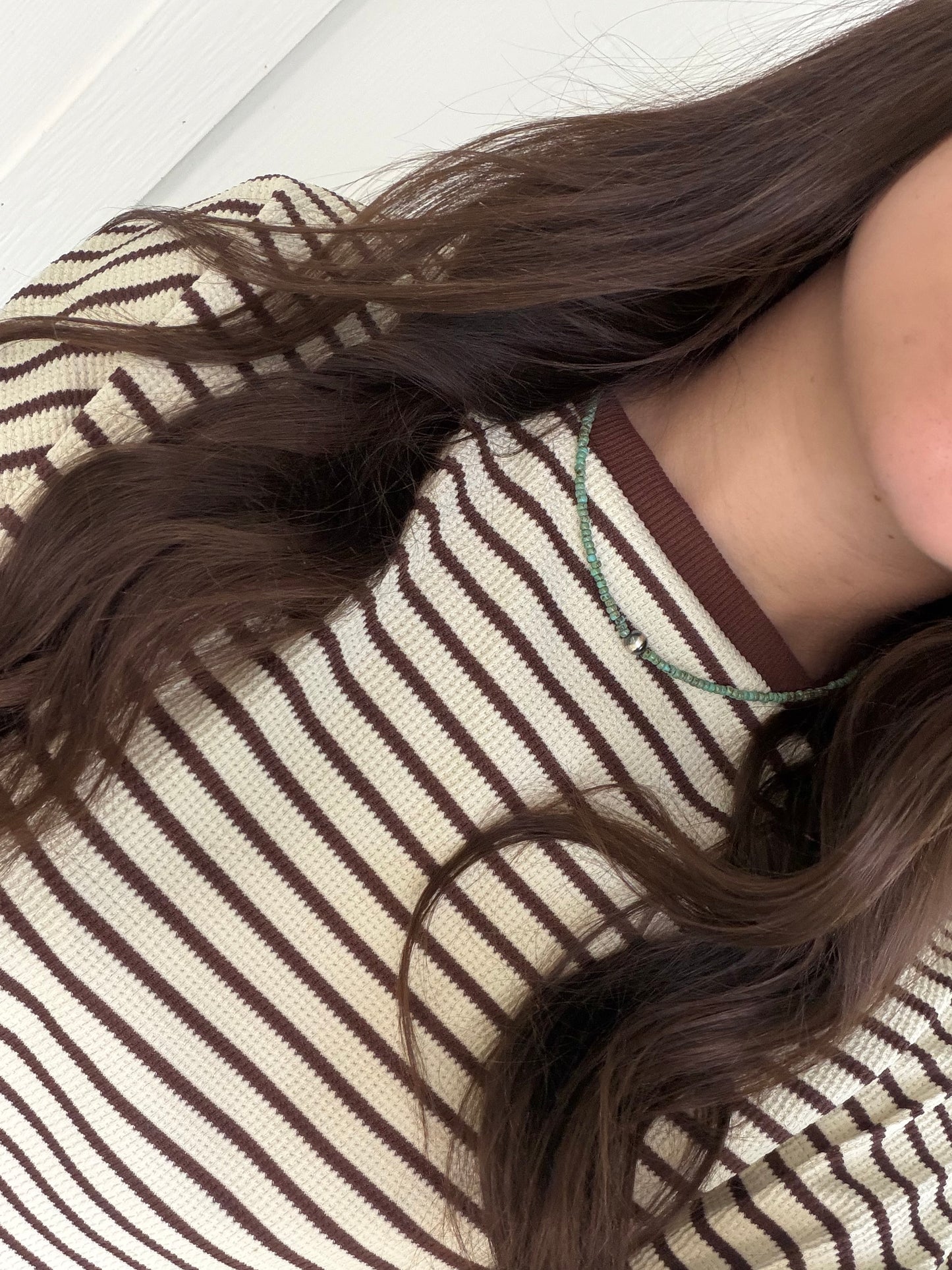 Turquoise seed bead necklace