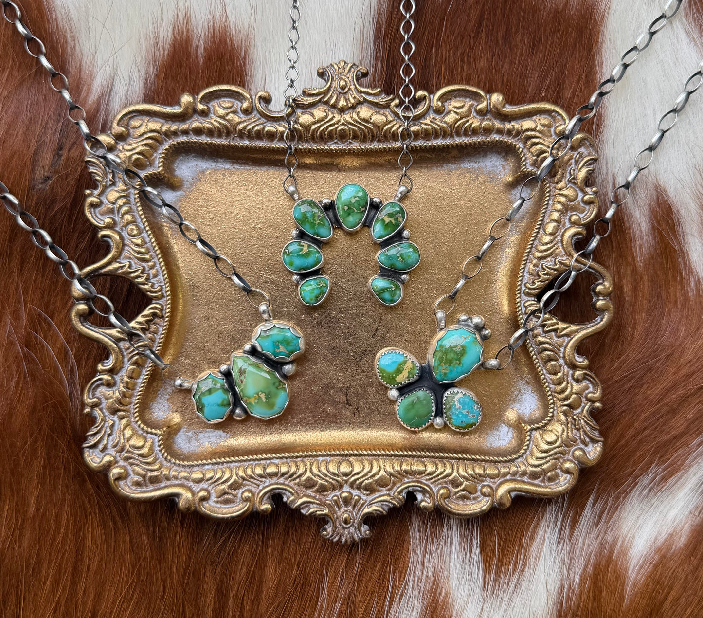 Sonoran gold turquoise naja necklace