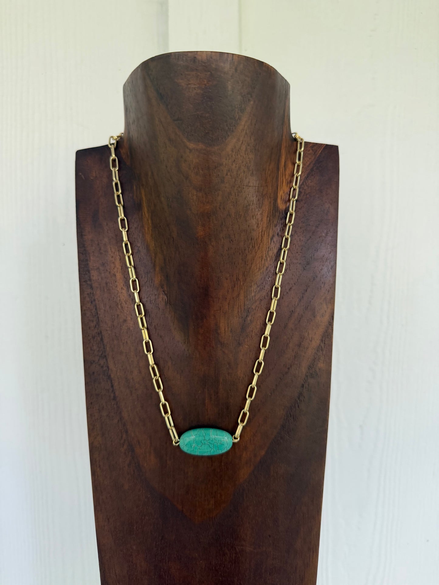 Faux turquoise oval bar