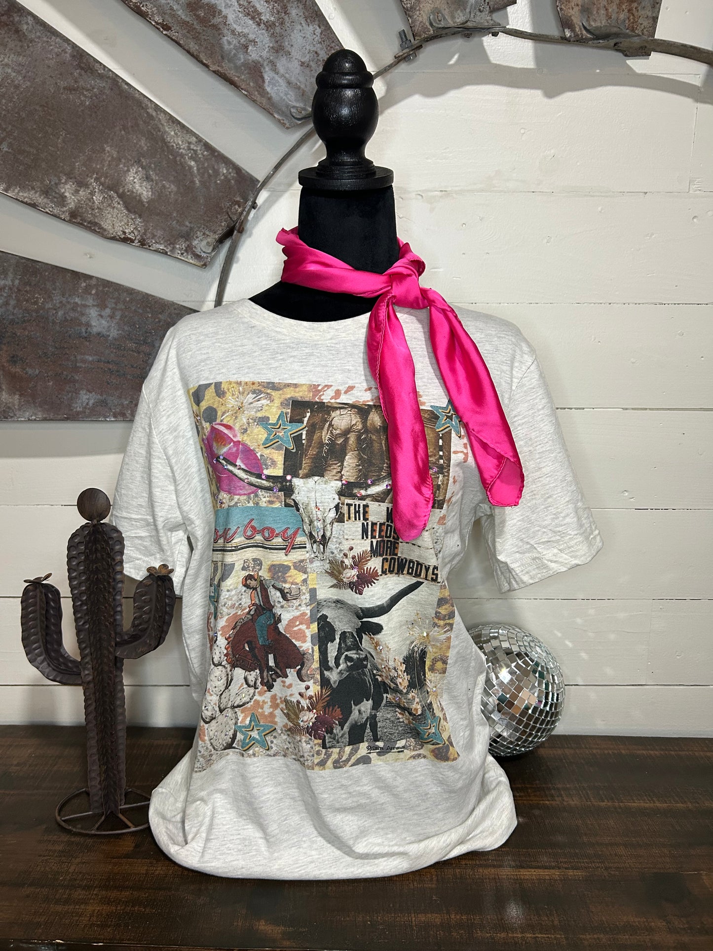 Cowgirl collage tee