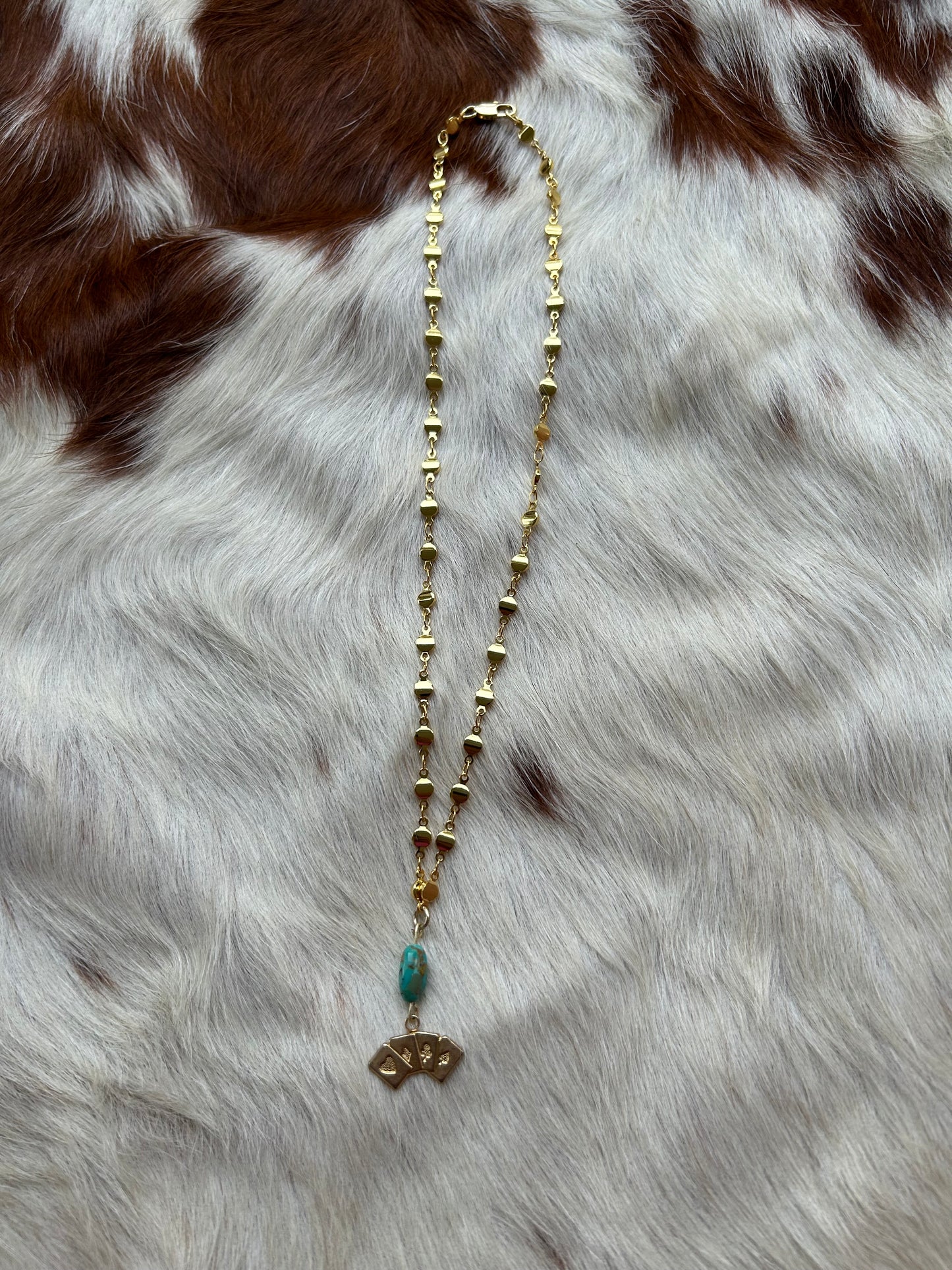 Gold plated cards and turquoise