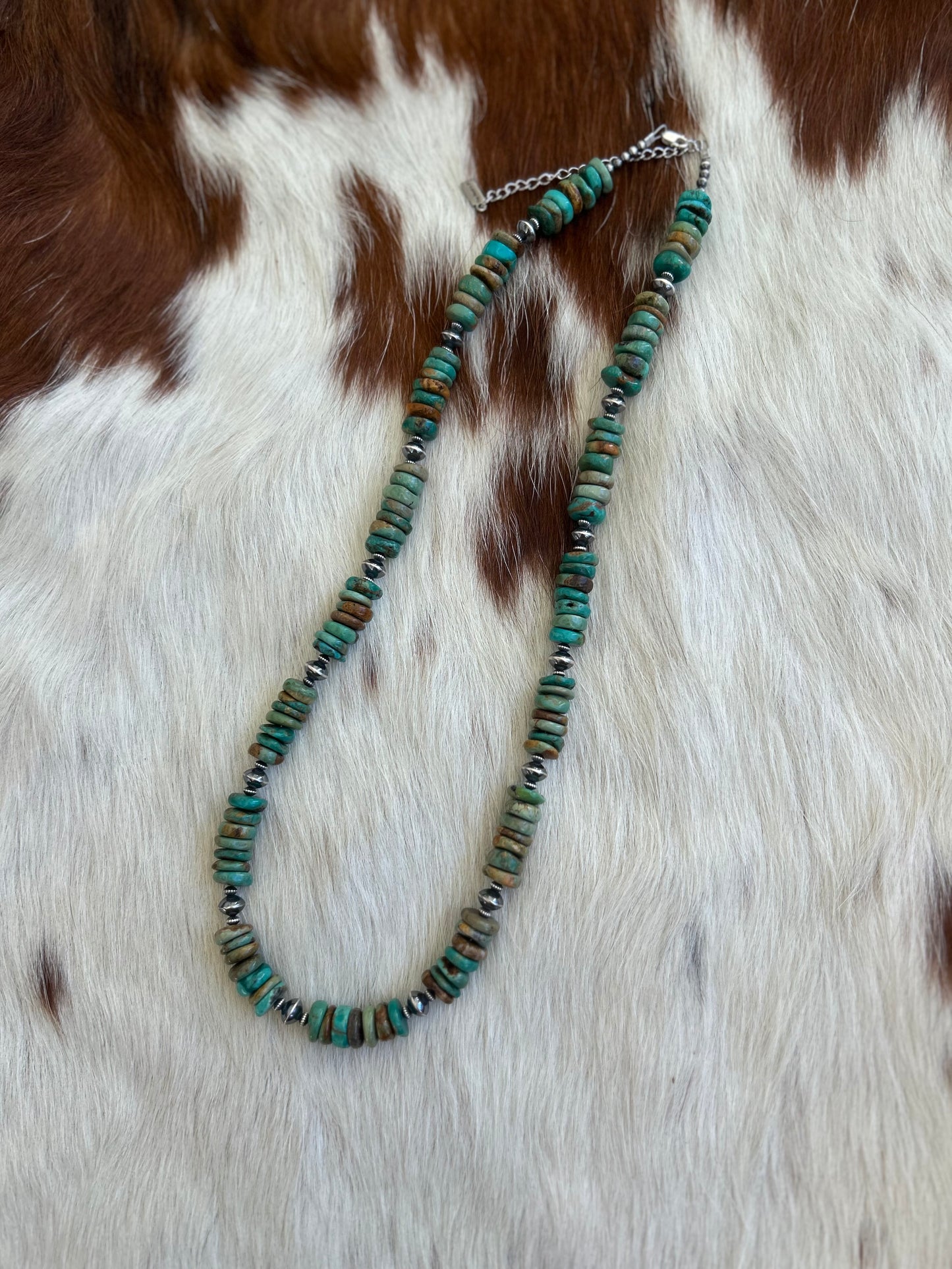 Turquoise rondelles and pearls