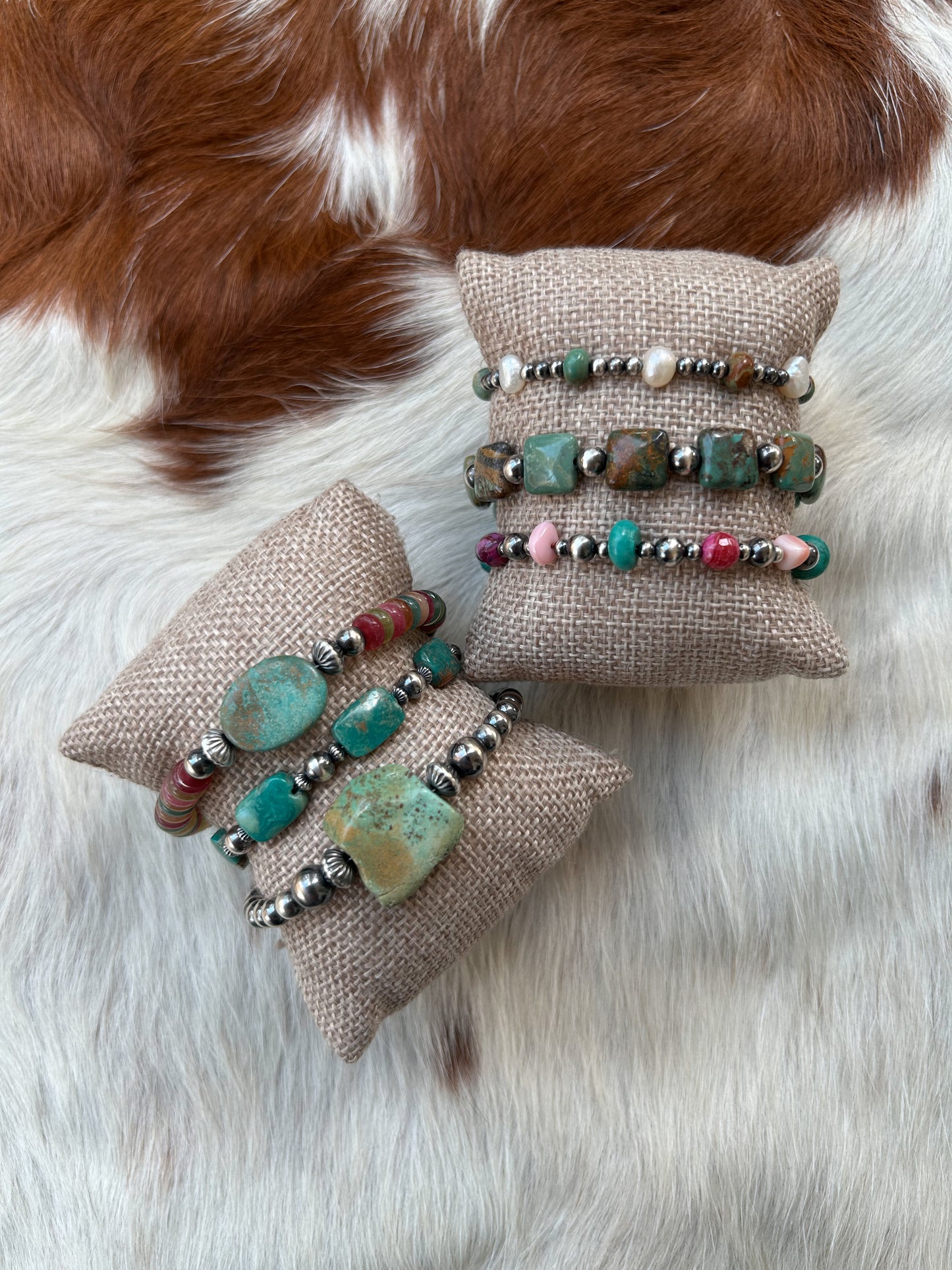 Jade and genuine turquoise bracelet