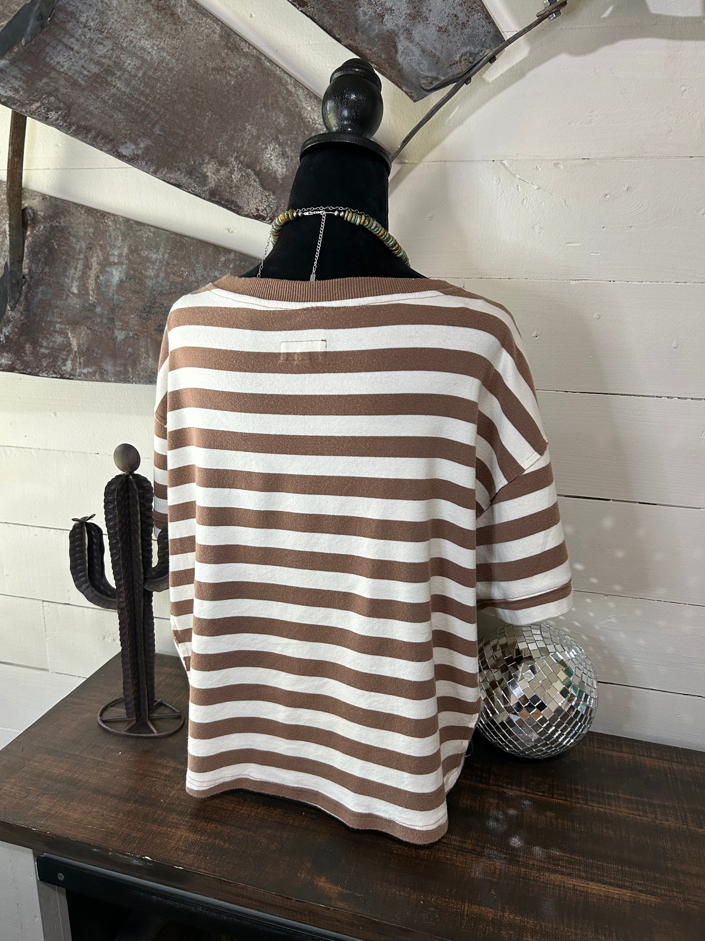 Brown striped top