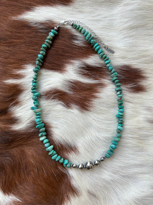 Blue turquoise and pearl mix