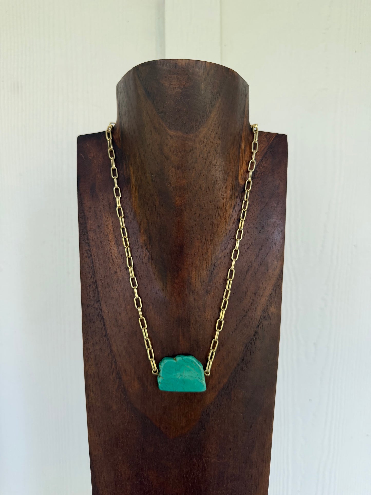 Faux green turquoise slab bar