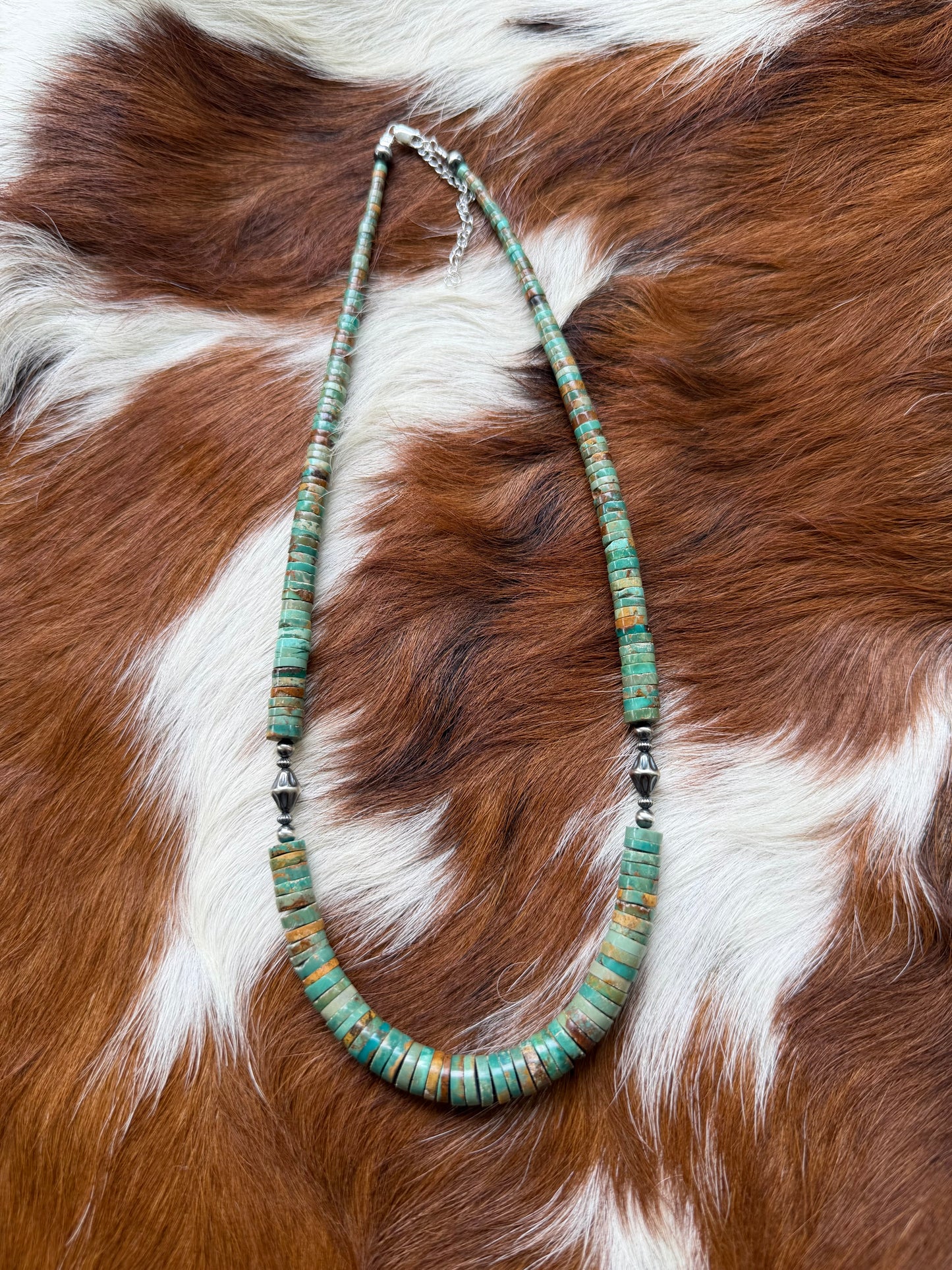 Green genuine turquoise heishi