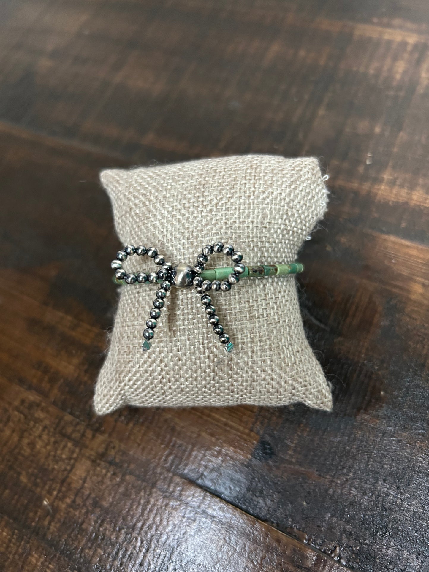 Turquoise and sterling pearl bracelet