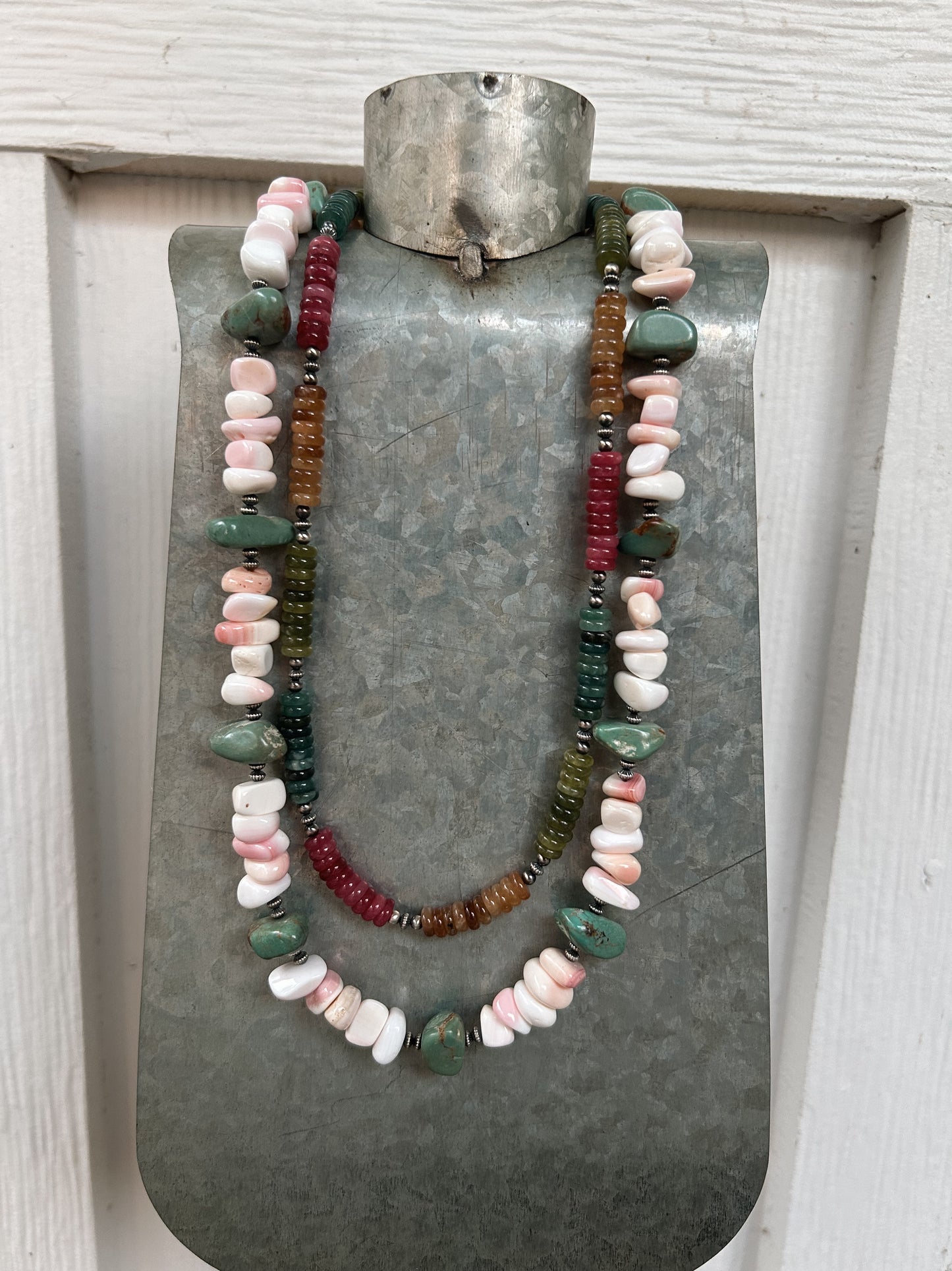 Pink conch with turquoise