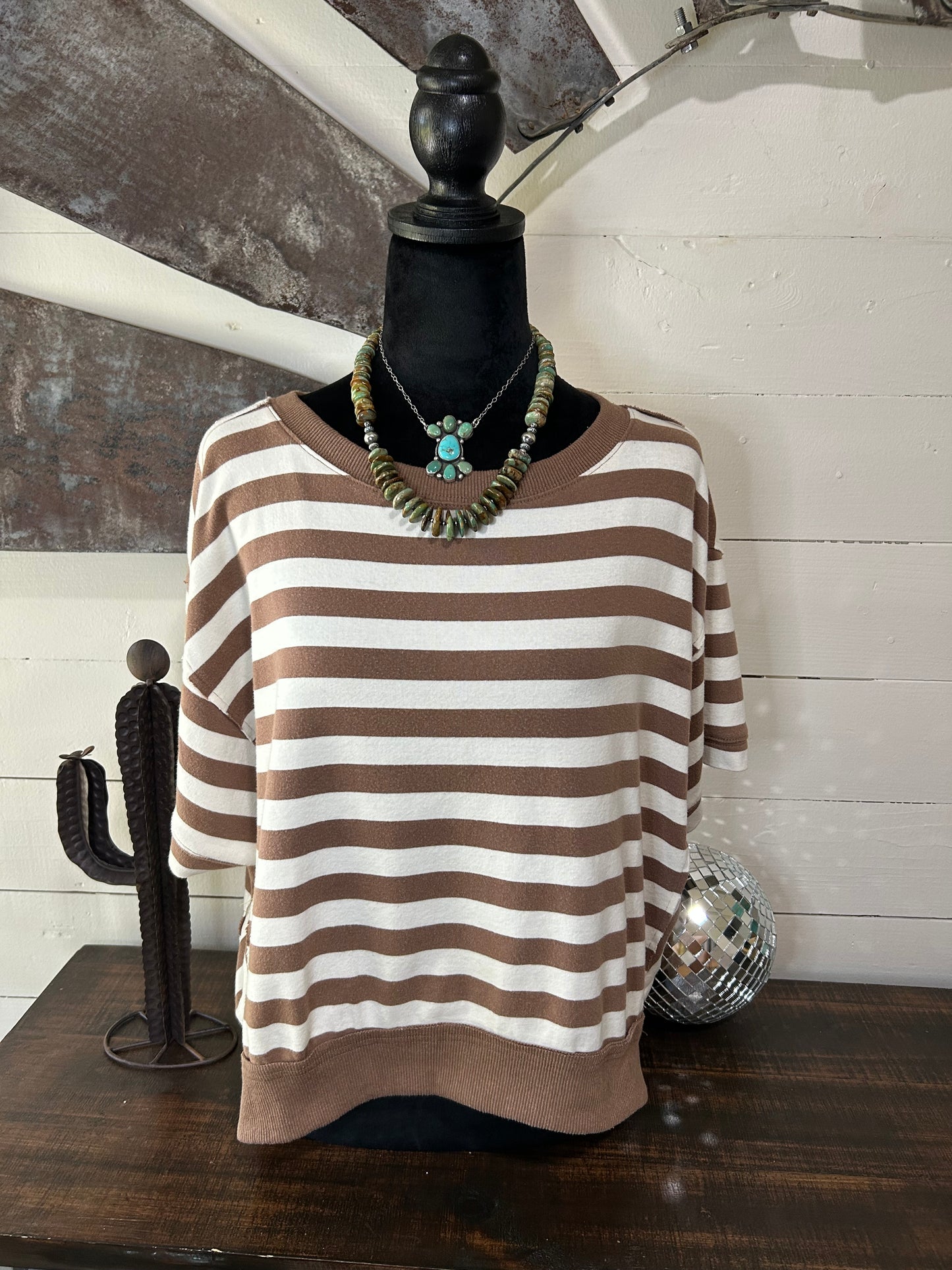 Brown striped top