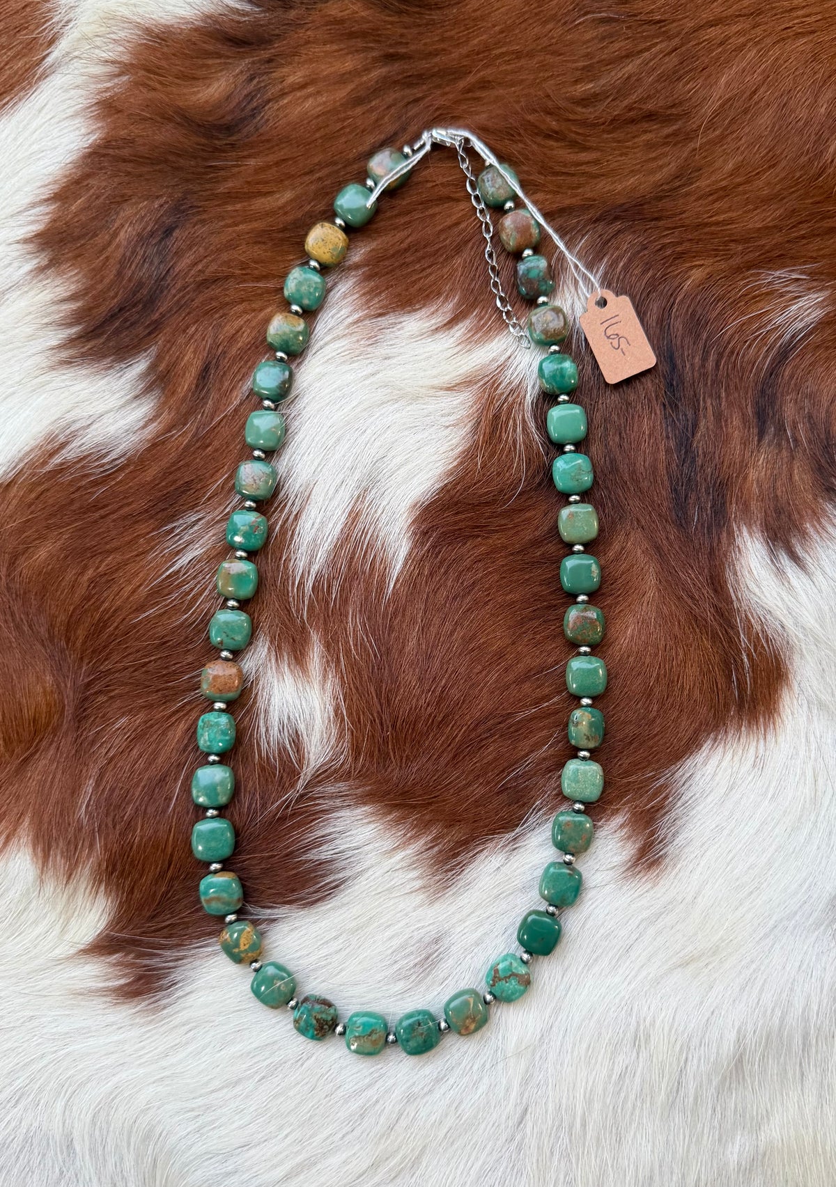Turquoise square beads necklace
