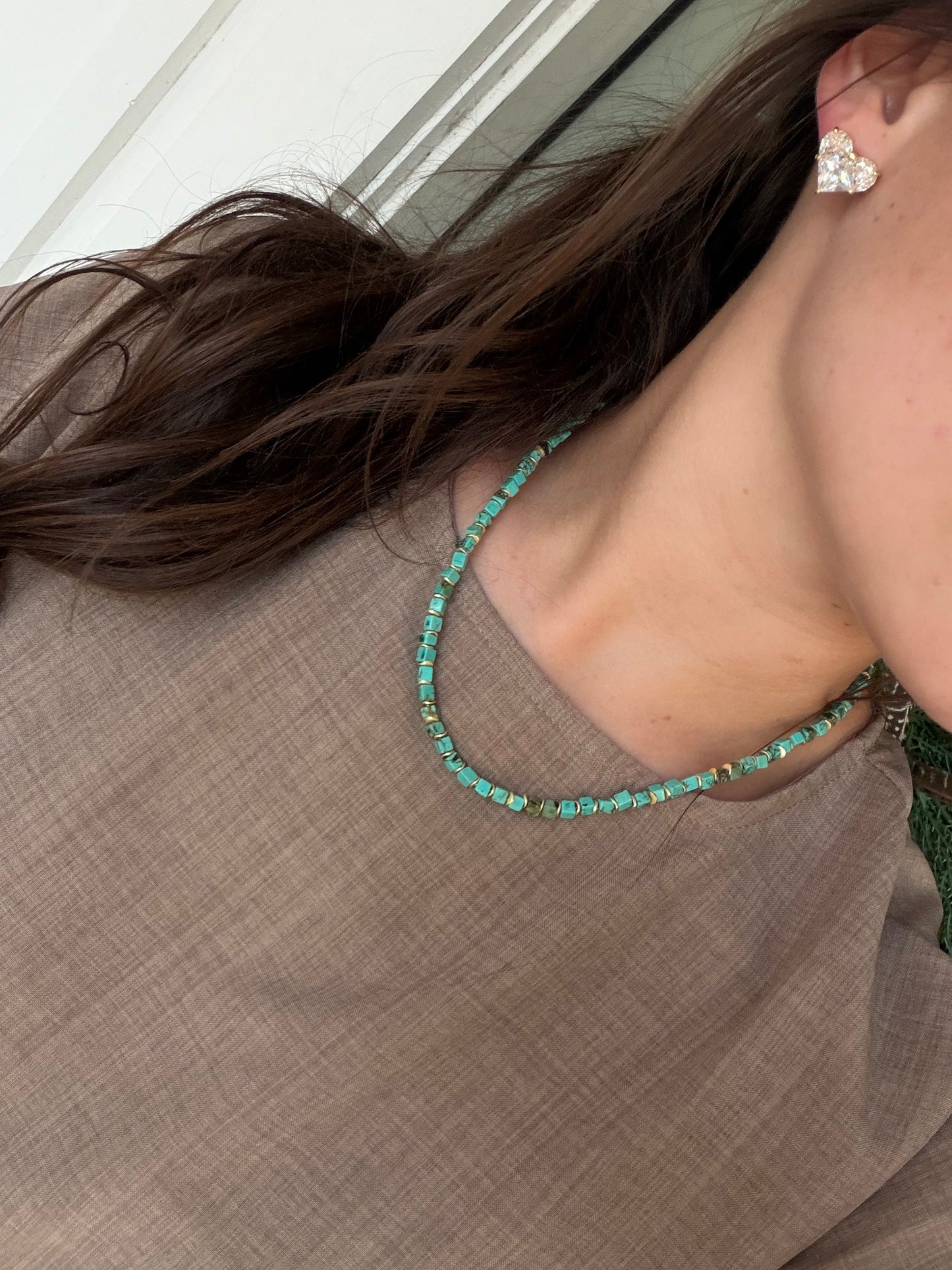 Faux turquoise with gold accents