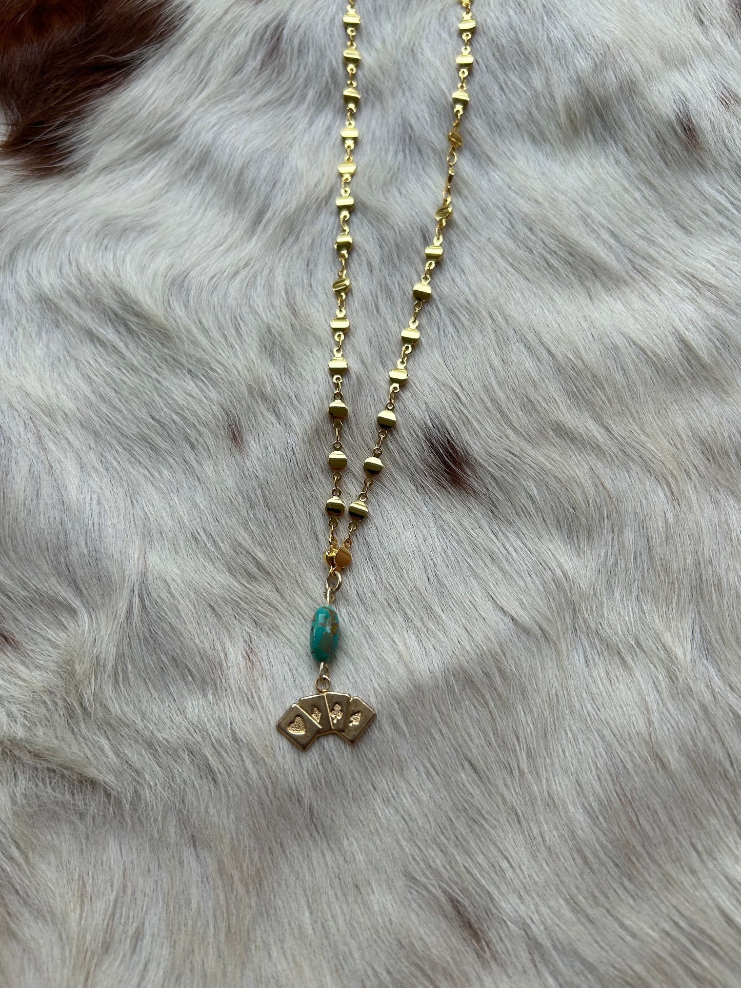 Gold plated cards and turquoise