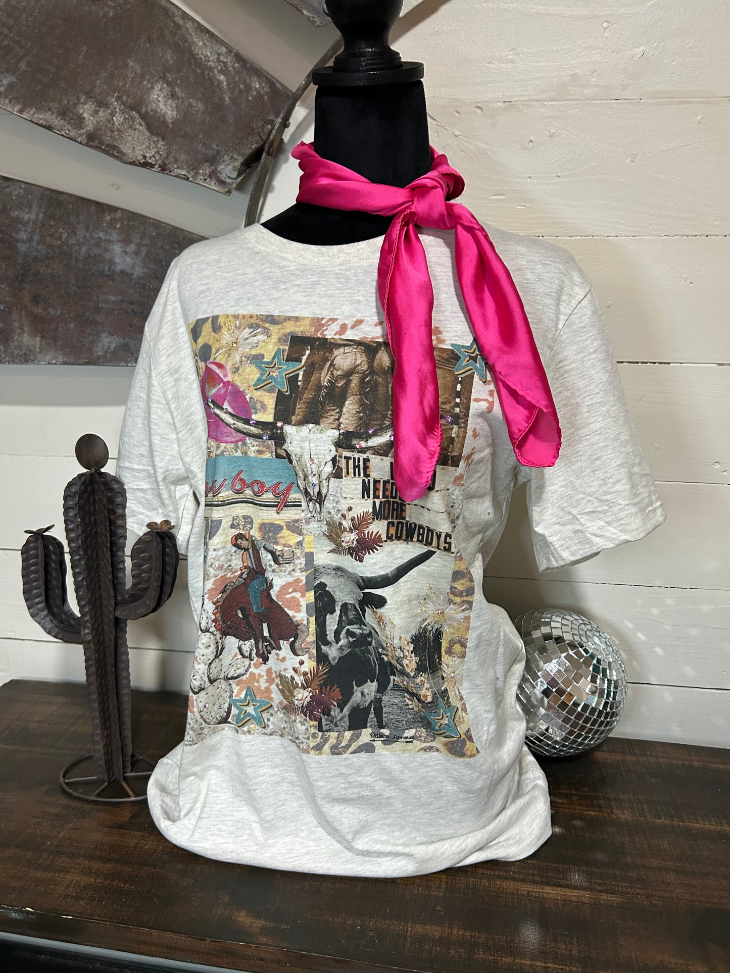Cowgirl collage tee