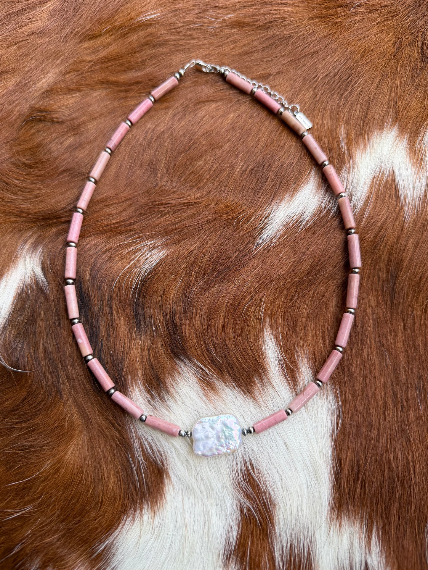 Pink rhondite necklace