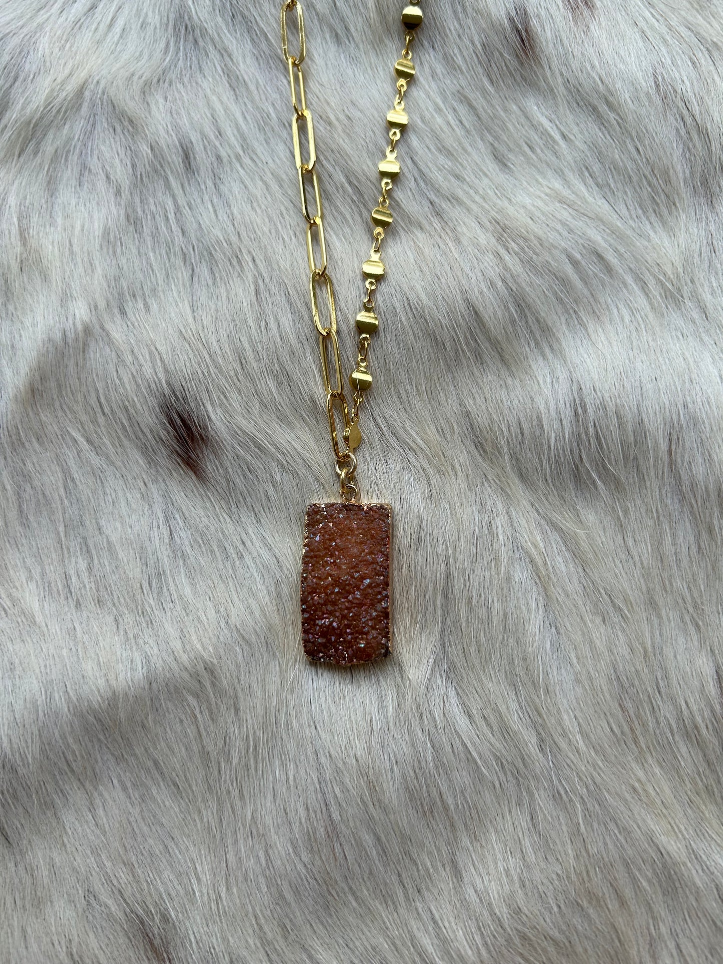 Burnt orange gemstone drop