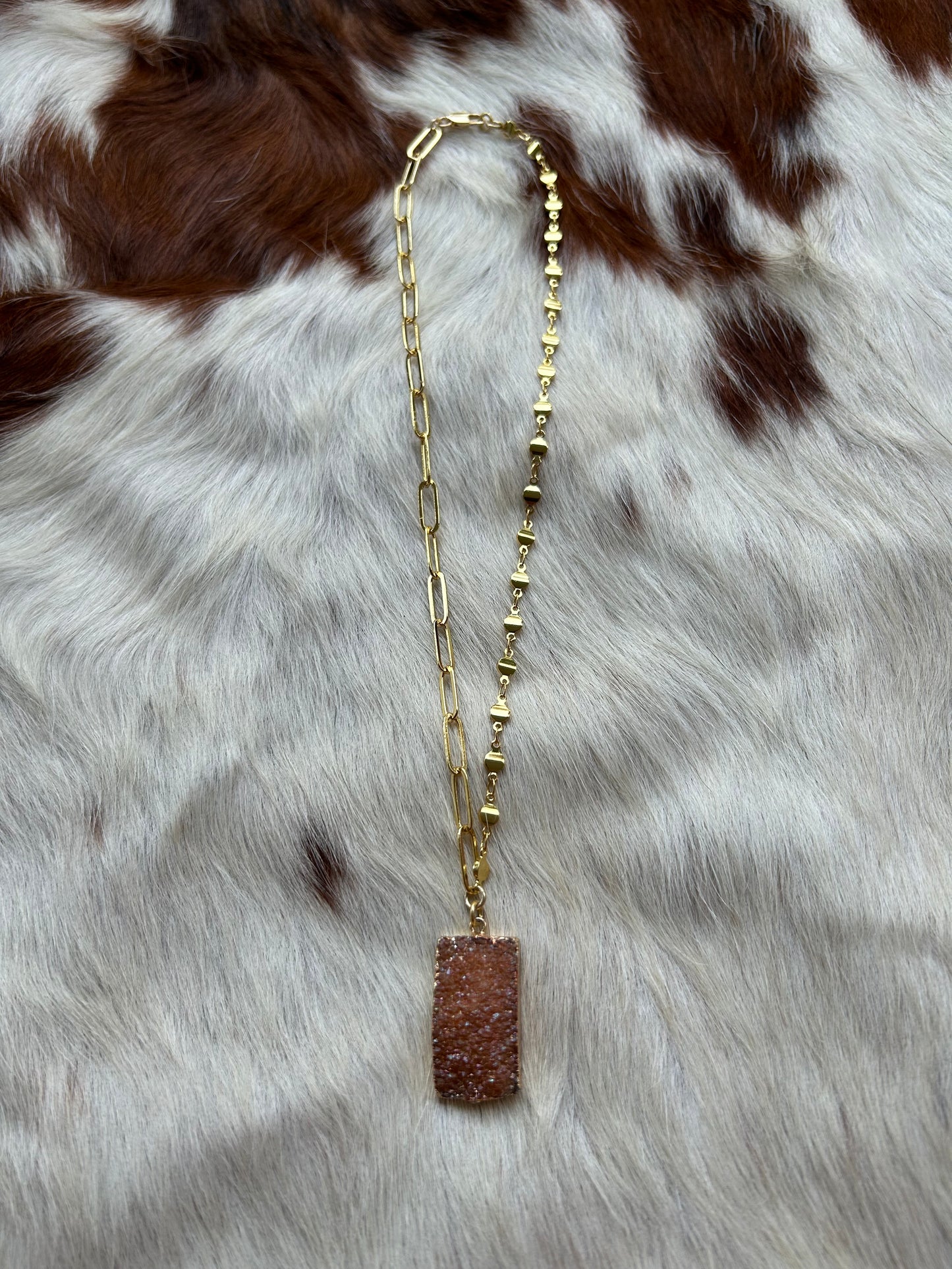Burnt orange gemstone drop