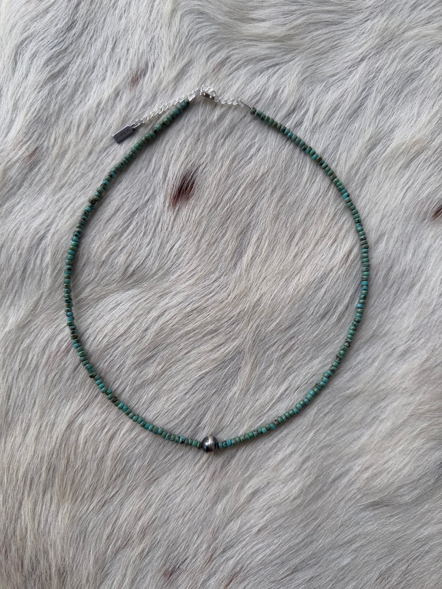 Turquoise seed bead necklace