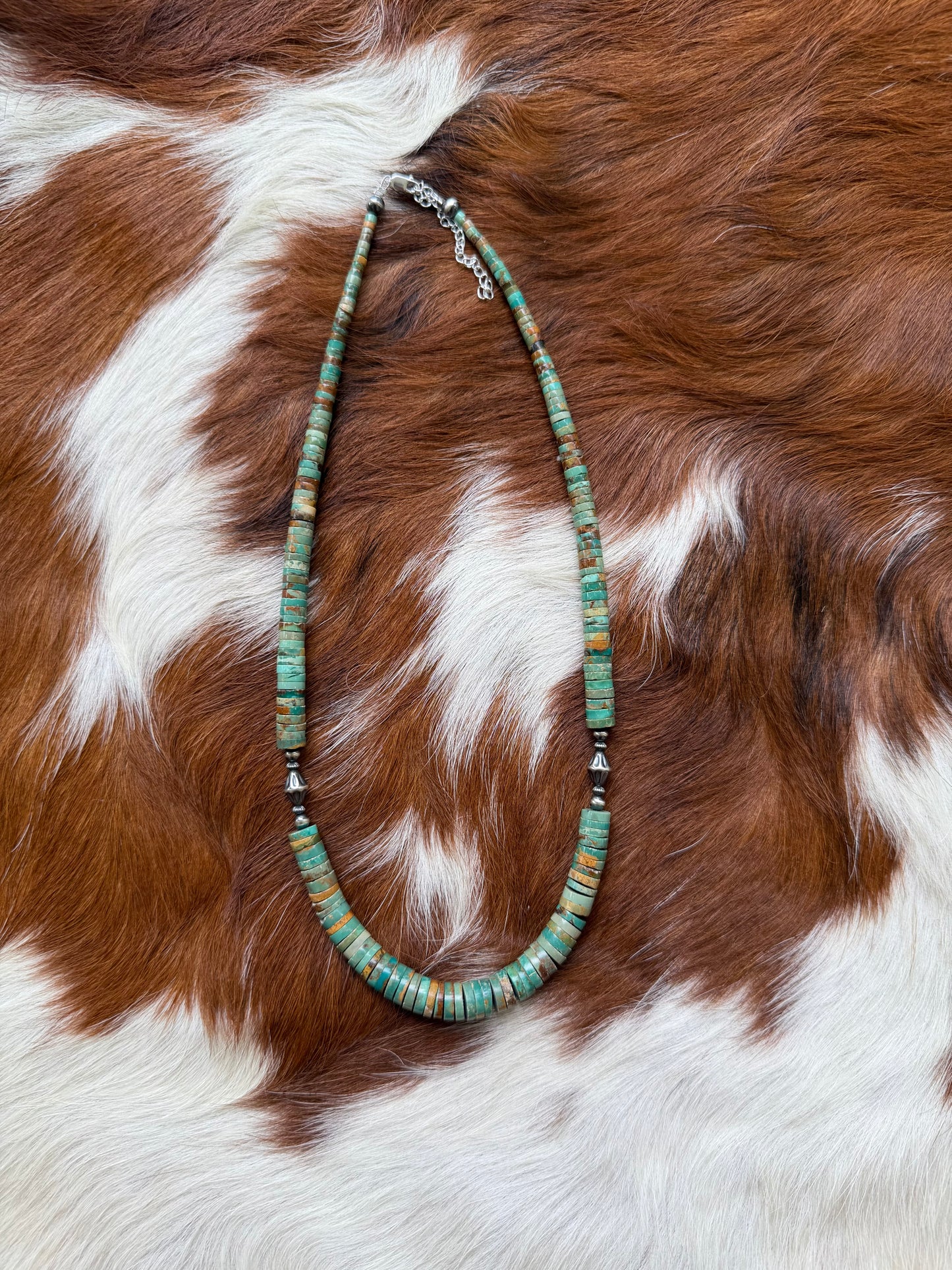 Green genuine turquoise heishi