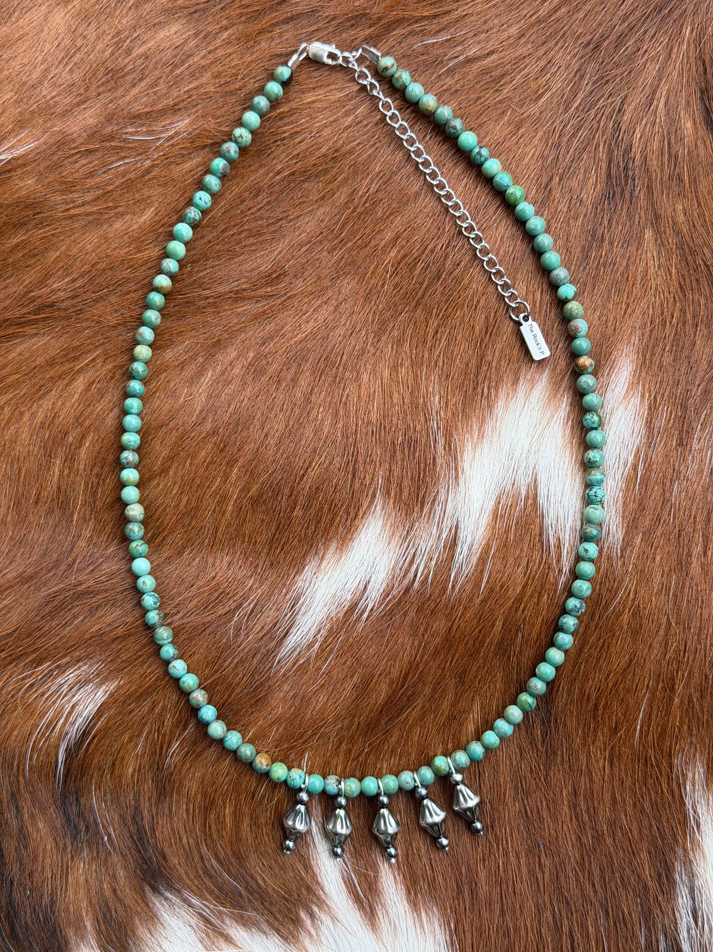 Turquoise and corrugated pearl drops