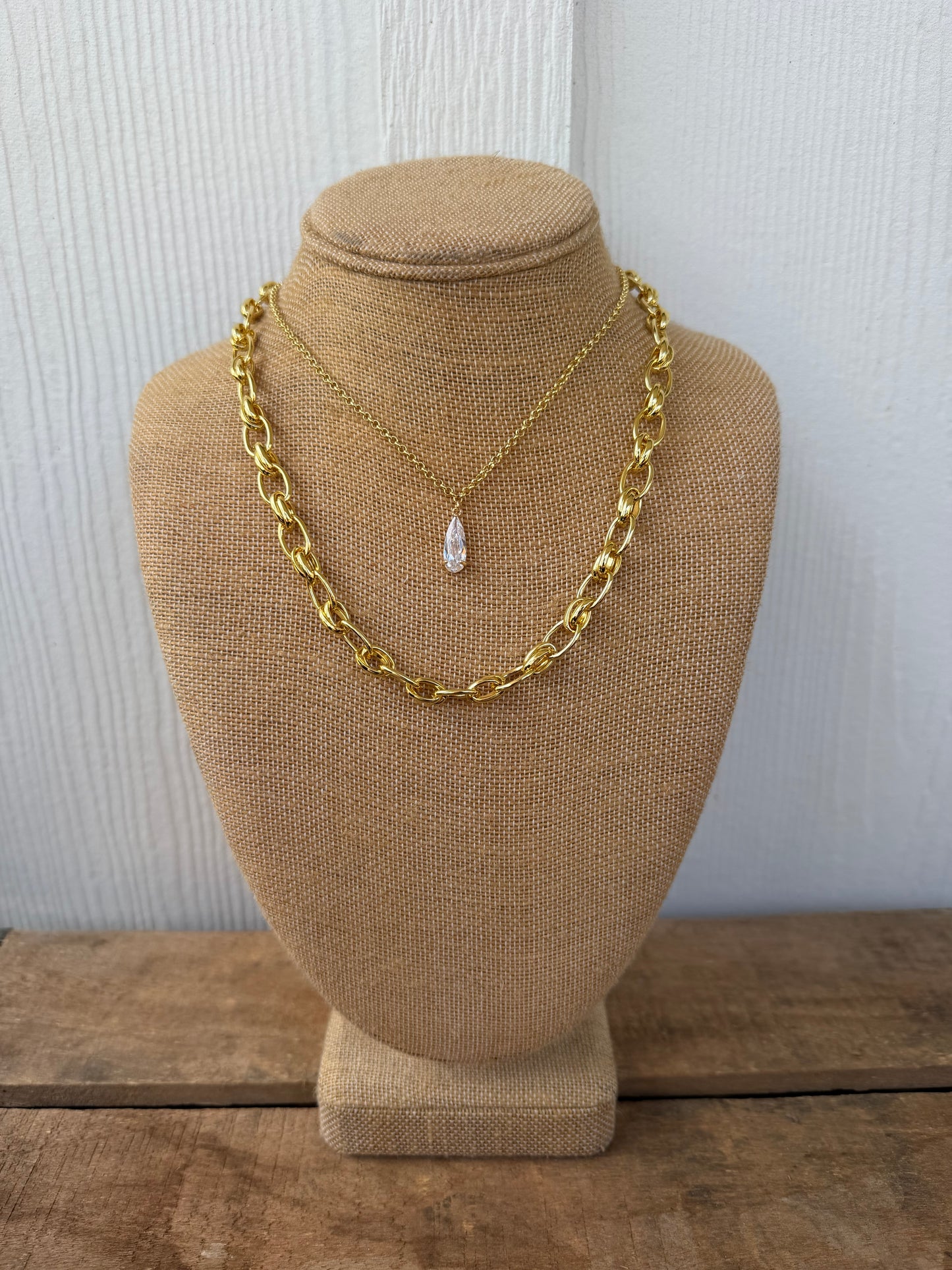 Gold plated double link chain