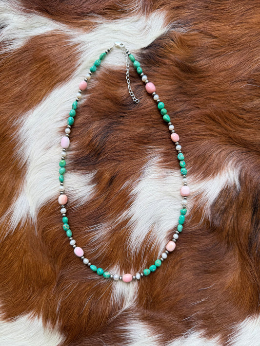 Emerald valley turquoise & pink conch