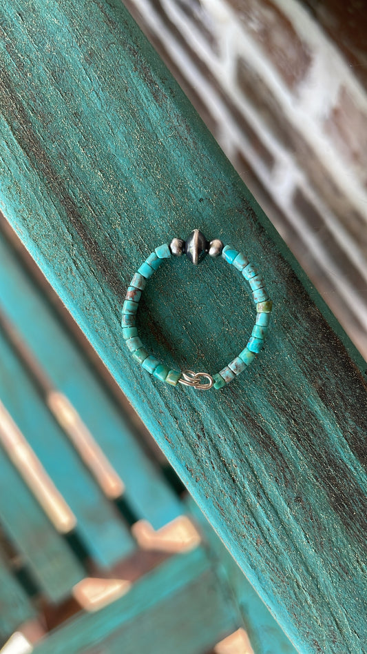 Turquoise and saucer ring