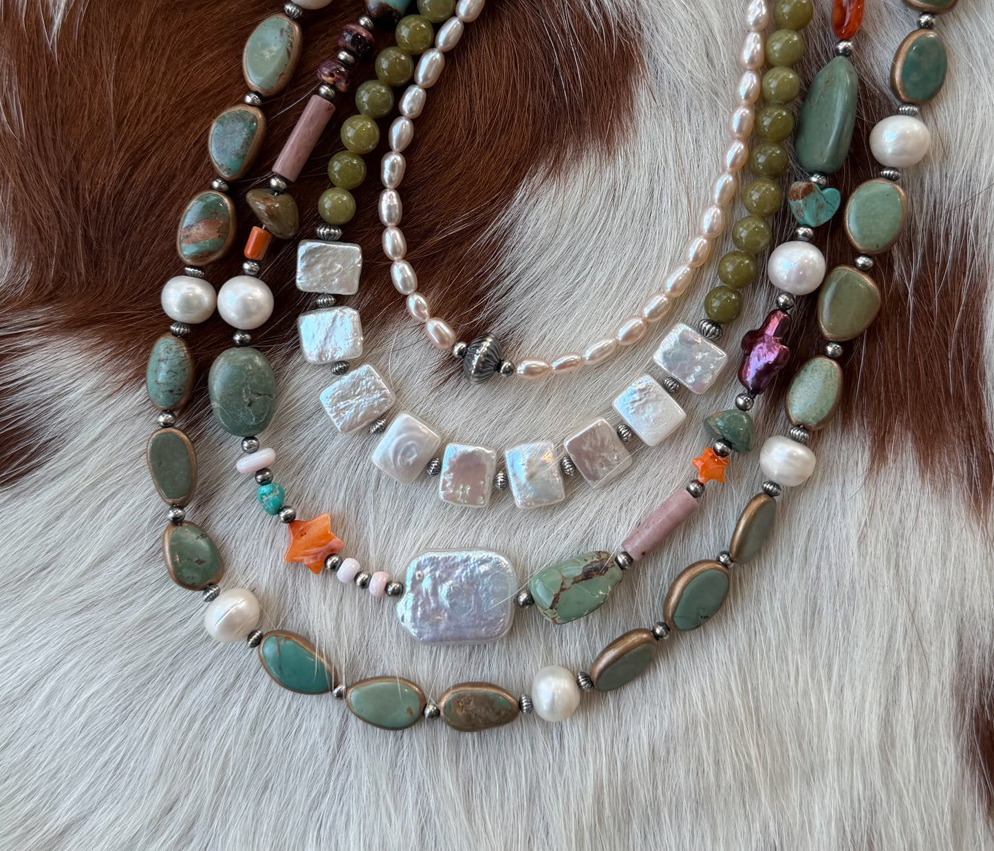 Chartreuse olive jade & freshwater pearl