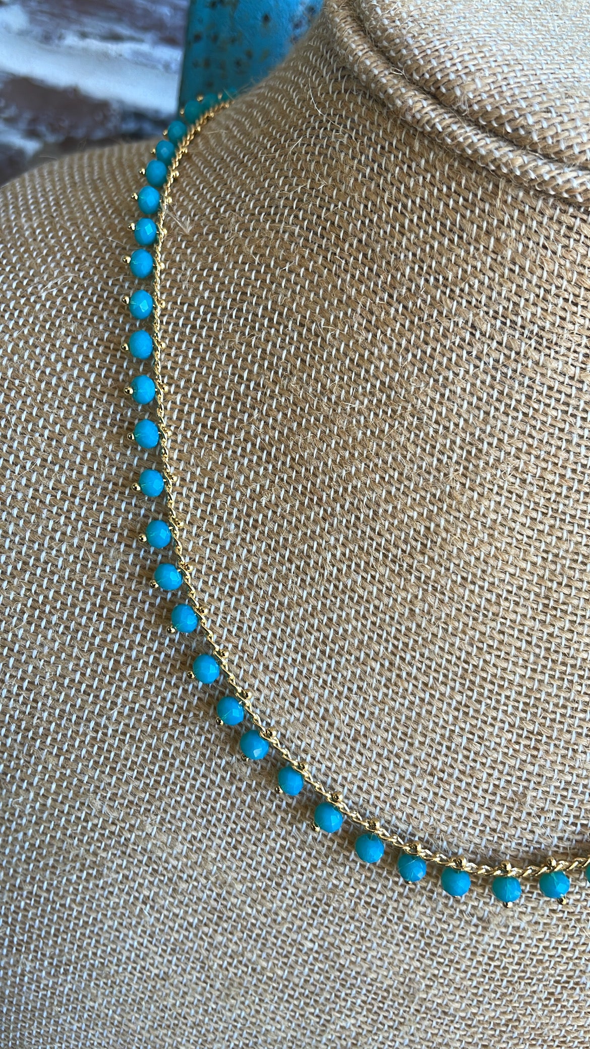 Gold turquoise drop