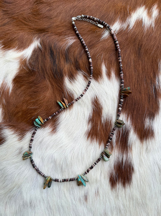 Shell and genuine turquoise