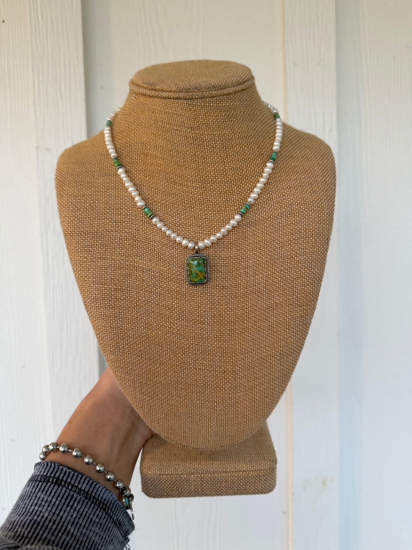 Freshwater pearls and Sonoran mountain beads