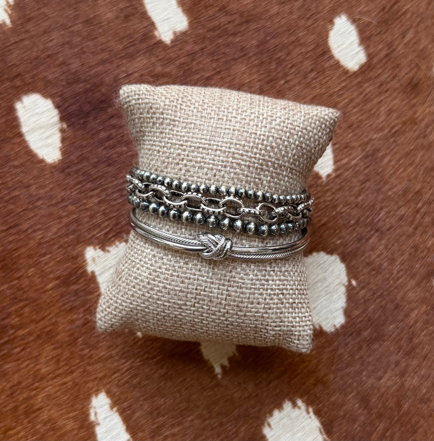 Silver or gold plated knot cuff
