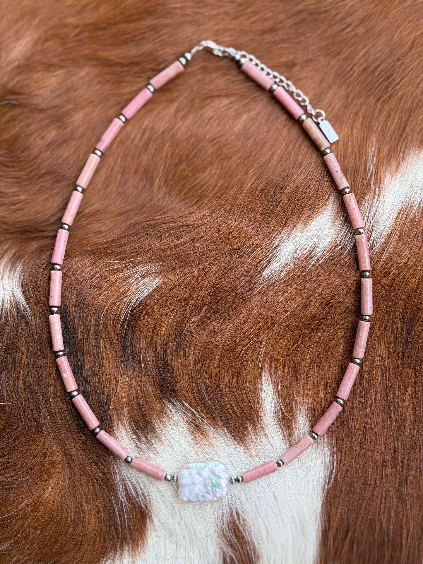Pink rhondite necklace