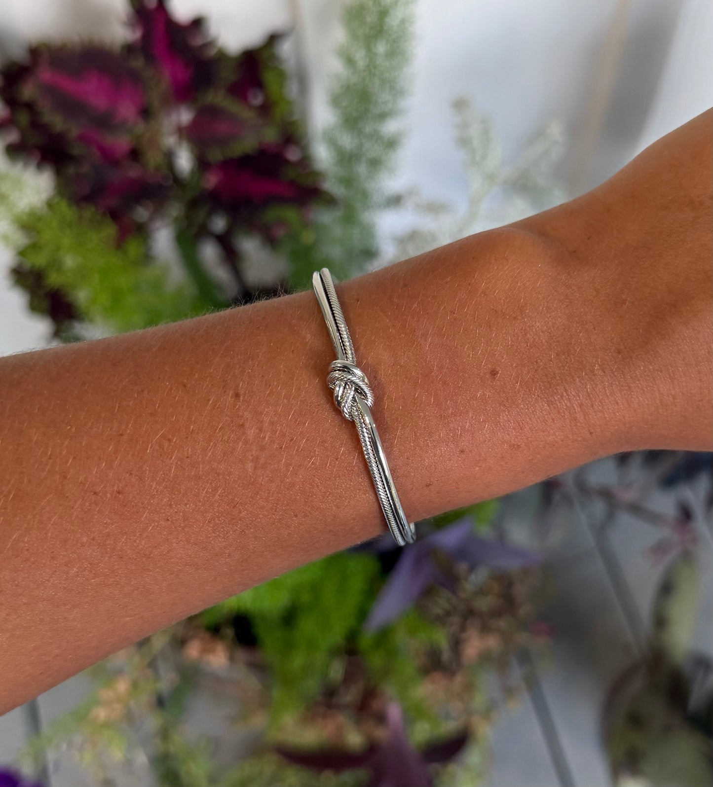 Silver or gold plated knot cuff