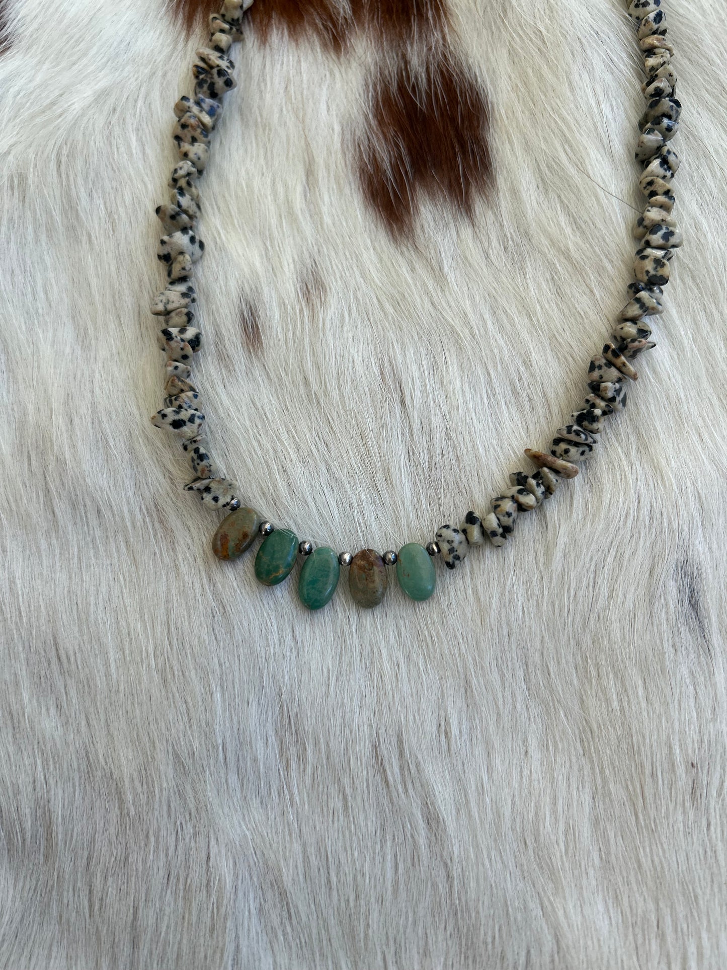 Dalmatian jasper and turquoise
