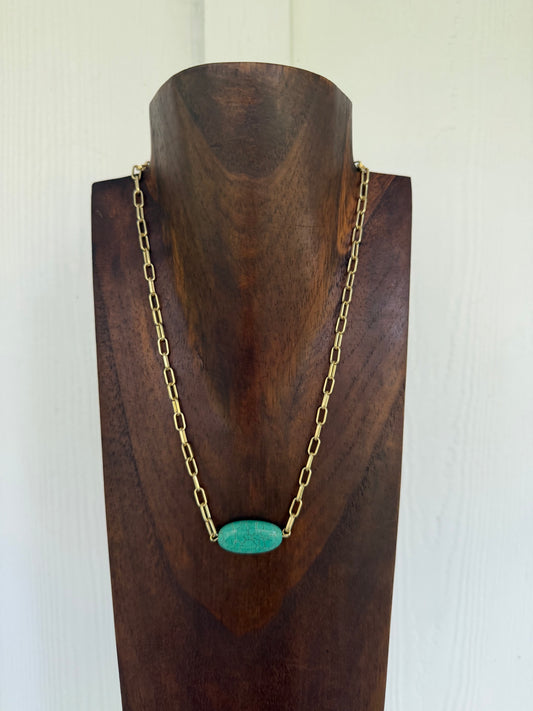Faux turquoise oval bar
