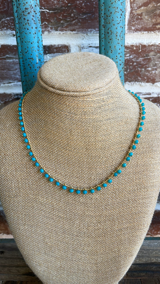 Gold turquoise drop