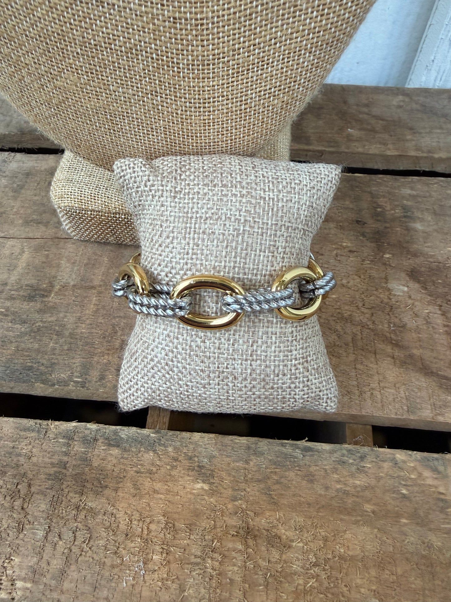 Mixed metals bracelet