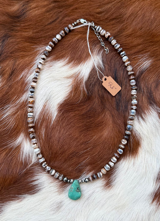 Brown agate and turquoise