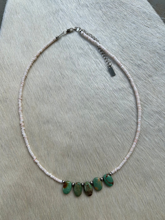 Shell and turquoise