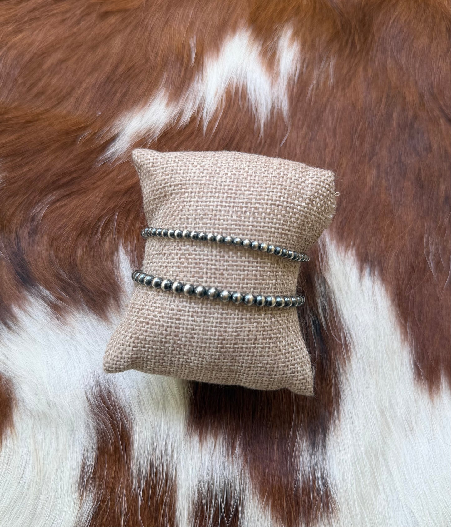Sterling pearl stretch bracelets