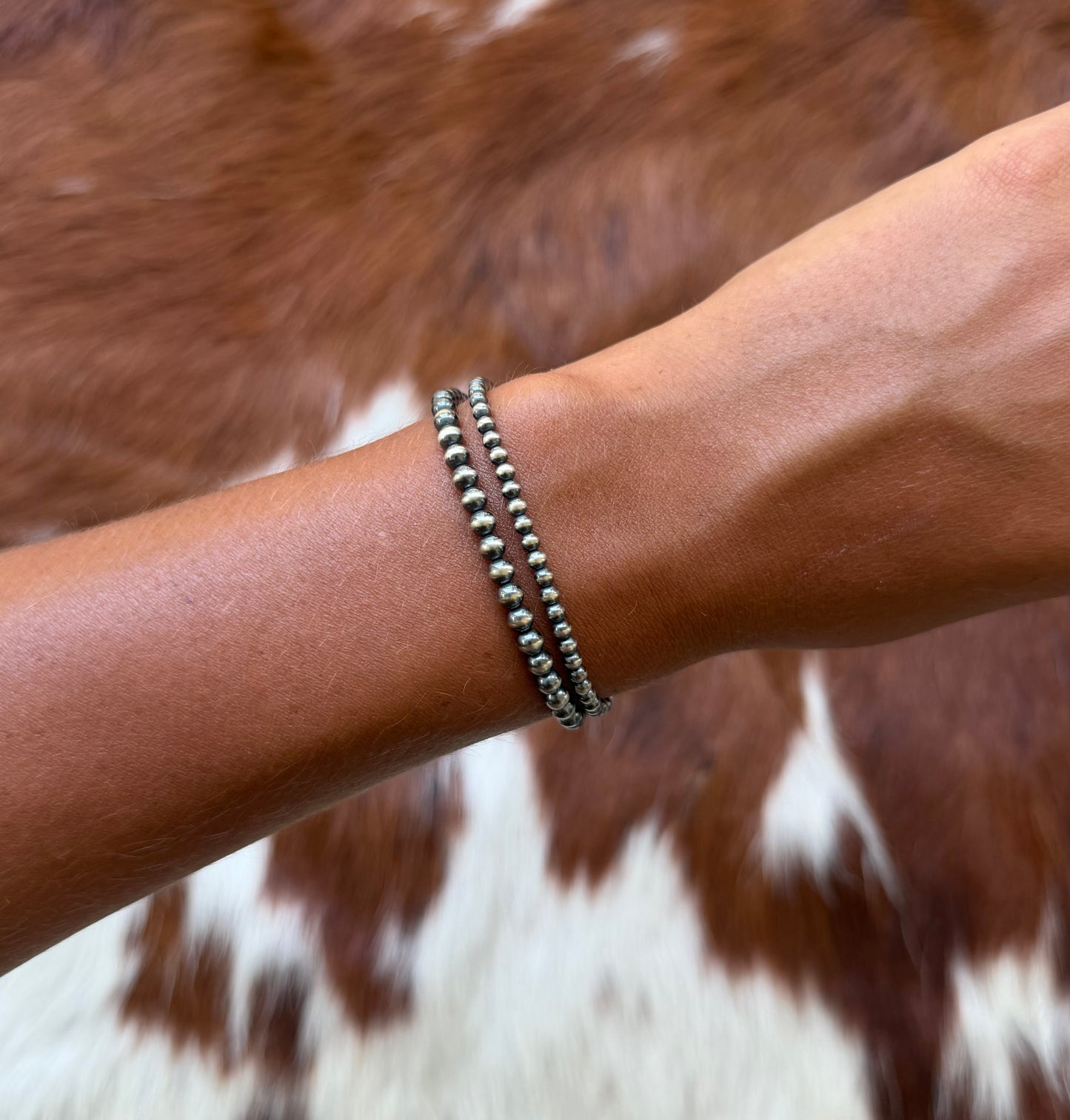Sterling pearl stretch bracelets